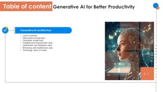 Table Of Content For Generative AI For Better Productivity AI SS V