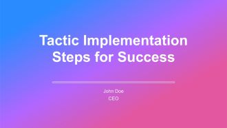 Tactic Implementation Steps For Success PPT Sample AT