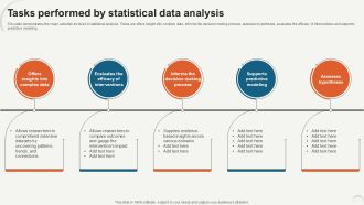 Tasks Performed By Statistical Data Analytics For Informed Decision Ppt Presentation