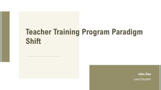 Teacher Training Program Paradigm Shift PPT Guidelines AT