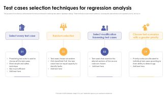 Test Cases Selection Techniques For Regression Analysis Corrective Regression Testing Ppt Example