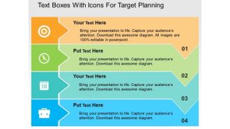 Text Boxes With Icons For Target Planning PowerPoint Templates