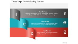 Three Steps For Marketing Process PowerPoint Template