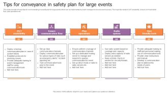 Tips For Conveyance In Safety Plan For Large Events Sample Pdf