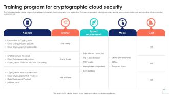 Training Program For Cryptographic Data Security In Cloud Computing Ppt Powerpoint