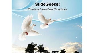 Two Doves Flying Animals PowerPoint Themes And PowerPoint Slides 0711