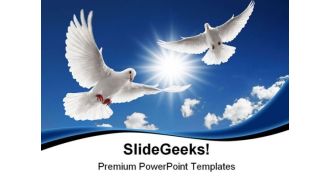 Two Flying Doves Animals PowerPoint Themes And PowerPoint Slides 0811