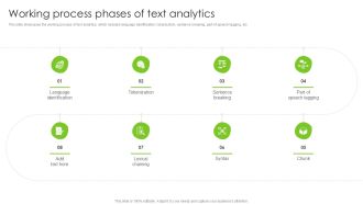 Working Process Phases Of Text Analytics PPT Slide SS