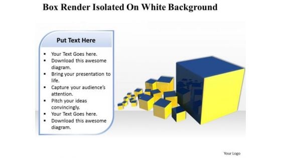 0814 Stock Photo 3d Render Of Cubes On White Background PowerPoint Slide