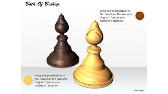 0814 Stock Photo Black And White Bishop Chess Piece PowerPoint Slide