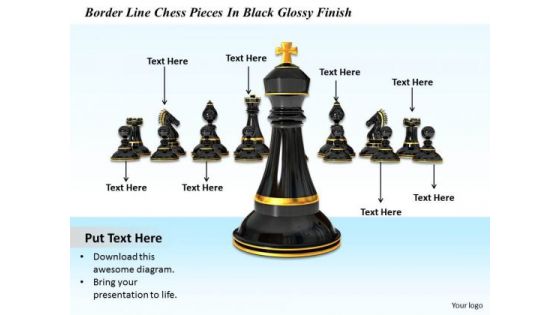 0814 Stock Photo Black Chess King Standing Ahead PowerPoint Slide