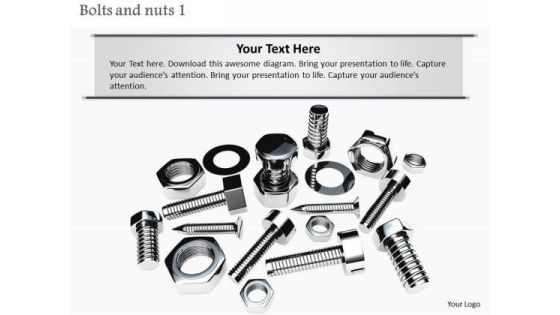 0814 Stock Photo Illustration Of Bolts And Nuts PowerPoint Slide