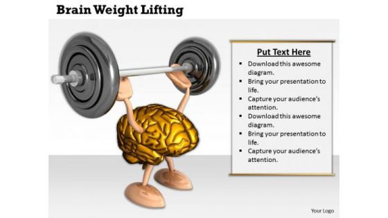 0814 Stock Photo Image Of 3d Brain Working Out PowerPoint Slide