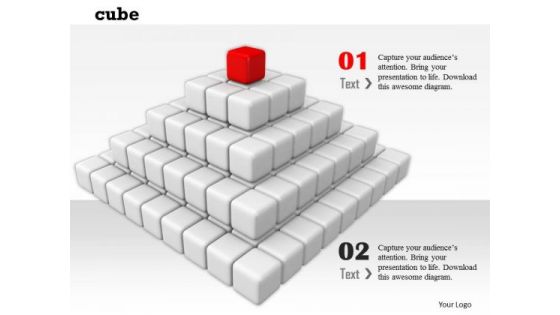 0814 Stock Photo Red Leader Cube On Top Conceptual Imnage PowerPoint Slide