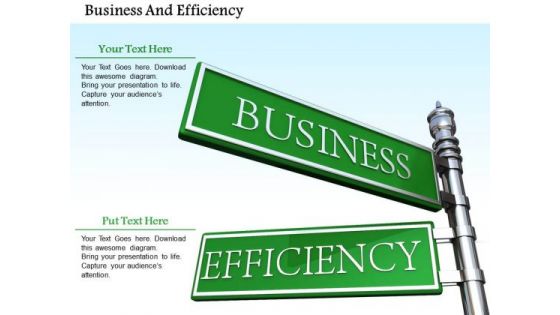 0814 Stock Photo Road Signs Of Business And Efficiency PowerPoint Slide