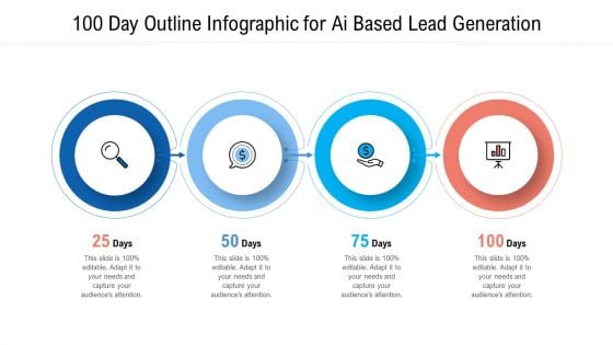 100 Day Outline Infographic For Ai Based Lead Generation Ppt PowerPoint Presentation File Slide Portrait PDF