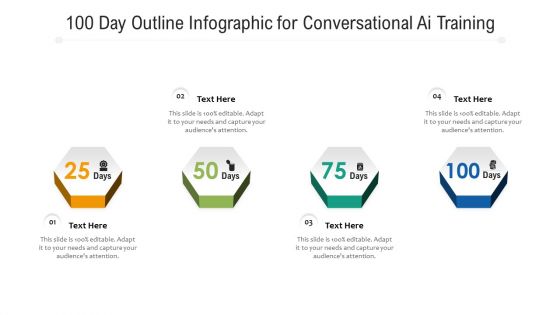 100 Day Outline Infographic For Conversational Ai Training Ppt PowerPoint Presentation File Show PDF
