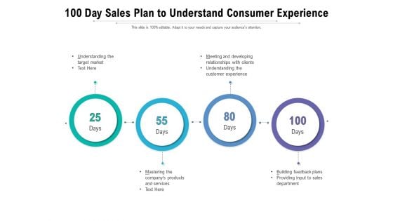 100 Day Sales Plan To Understand Consumer Experience Ppt PowerPoint Presentation File Gridlines PDF