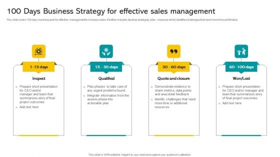 100 Days Business Strategy For Effective Sales Management Professional PDF 100 Days Business Strategy For Effective Sales Management Professional PDF