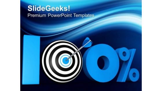 100 Percent Target Success In Achieving Goal PowerPoint Templates Ppt Backgrounds For Slides 0413