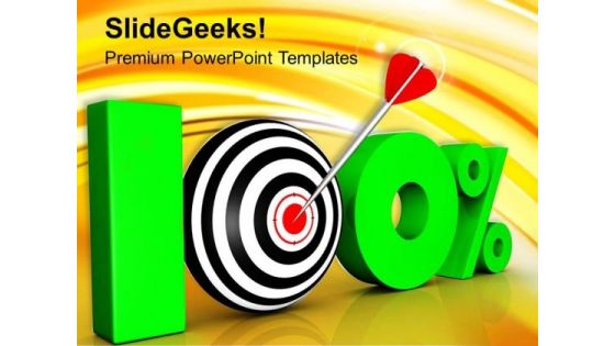 100 Percent With Target Competitive Business PowerPoint Templates Ppt Backgrounds For Slides 0313