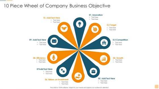 10 Piece Wheel Of Company Business Objective Ppt Styles Pictures PDF