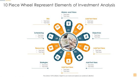 10 Piece Wheel Represent Elements Of Investment Analysis Ppt Infographics Show PDF