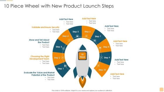 10 Piece Wheel With New Product Launch Steps Ppt Ideas Inspiration PDF