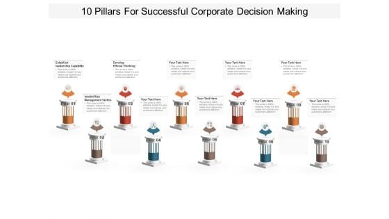 10 Pillars For Successful Corporate Decision Making Ppt PowerPoint Presentation File Background Images PDF