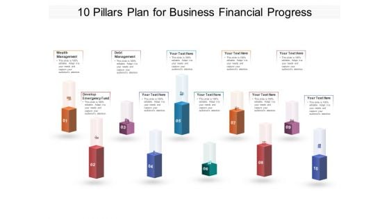 10 Pillars Plan For Business Financial Progress Ppt PowerPoint Presentation Icon Files PDF