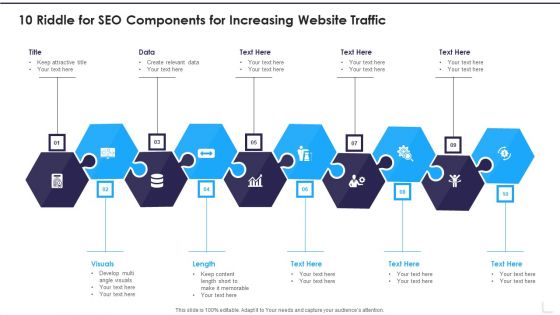 10 Riddle For SEO Components For Increasing Website Traffic Mockup PDF