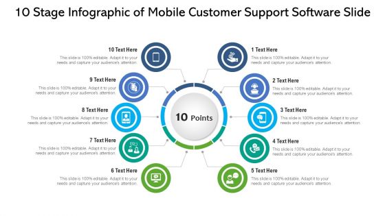 10 Stage Infographic Of Mobile Customer Support Software Slide Ppt PowerPoint Presentation Ideas Brochure PDF