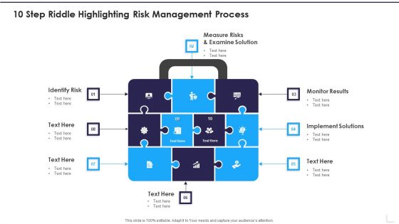 10 Step Riddle Highlighting Risk Management Process Inspiration PDF
