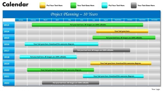 10 Year Planning Gantt Chart PowerPoint Slides Gantt Ppt Templates