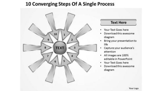 10 Converging Steps Of A Single Process Ppt Cycle Network PowerPoint Templates