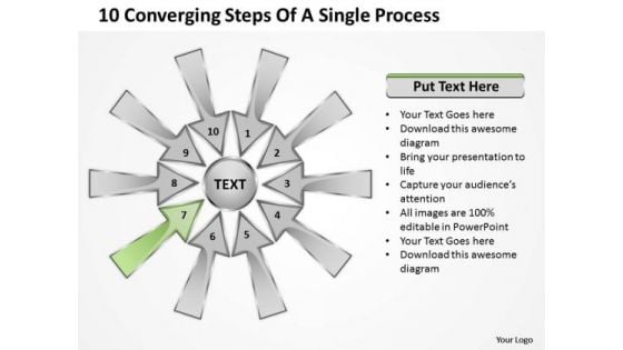 10 Converging Steps Of A Single Process Ppt Relative Circular Arrow Diagram PowerPoint Templates