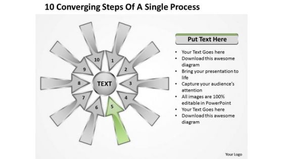 10 Converging Steps Of A Single Process Relative Circular Arrow Diagram PowerPoint Template