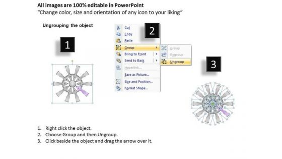 10 Converging Steps Of A Single Process Relative Circular Arrow Diagram PowerPoint Templates