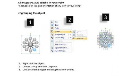 10 Diverging Stages Planning Process Diagram Circular Flow Spoke Network PowerPoint Slides
