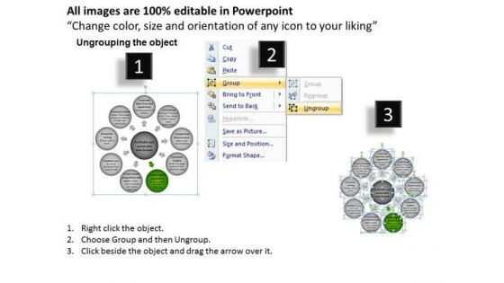 10 Spheres Wheel And Spoke Diagram PowerPoint Slides