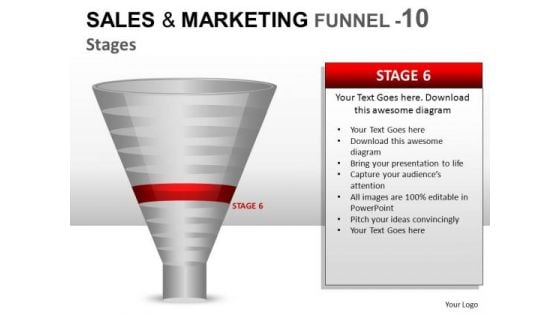 10 Stage Conversion Funnel PowerPoint Slides And Ppt Diagram Templates