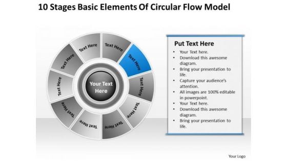 10 Stages Basic Elements Of Circular Flow Model Business Plan Help PowerPoint Templates