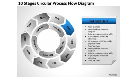 10 Stages Circular Process Flow Diagram Online Business Plan PowerPoint Templates