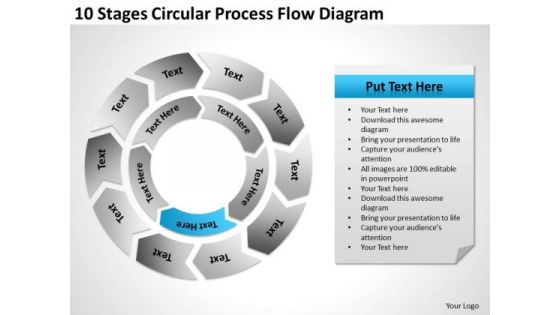 10 Stages Circular Process Flow Diagram Ppt Business Plan PowerPoint Templates