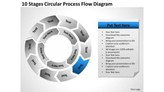 10 Stages Circular Process Flow Diagram Sample Real Estate Business Plan PowerPoint Slides