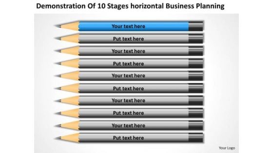 10 Stages Horizontal Business Planning Ppt Example Small PowerPoint Slides