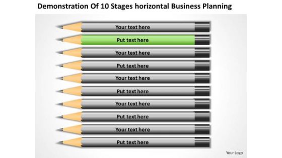 10 Stages Horizontal Business Planning Ppt Sample PowerPoint Templates