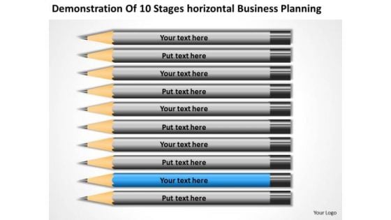 10 Stages Horizontal Business Planning Ppt Template PowerPoint Slides