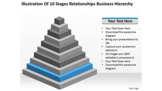 10 Stages Relationships Business Hierarchy Ppt Plan PowerPoint Templates