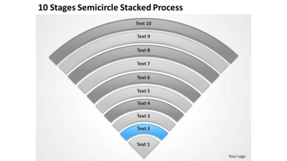 10 Stages Semicircle Stacked Process Ppt Business Plan Templates PowerPoint